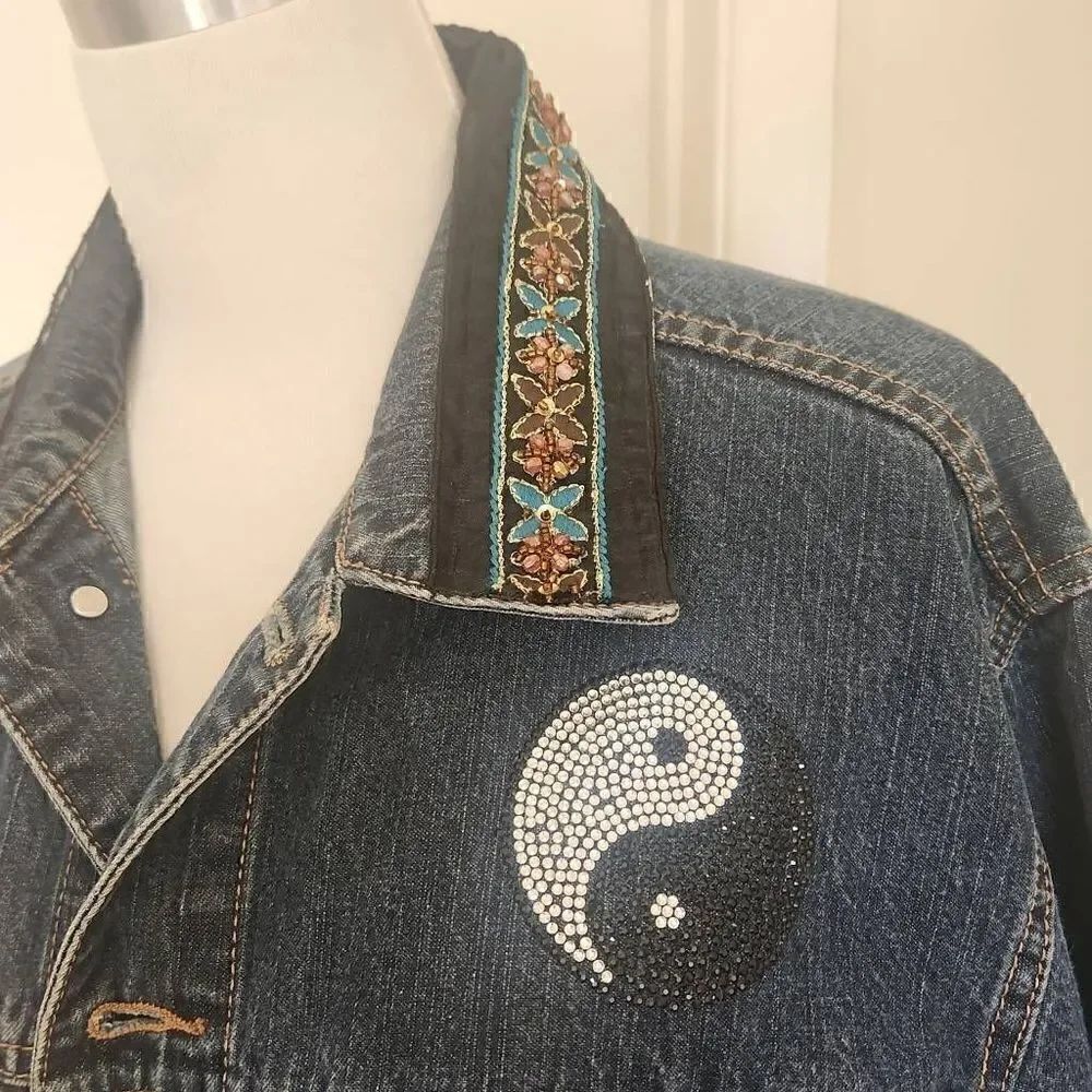 High Sierra Custom Upcycled Denim Jacket, - Picture 3 of 11